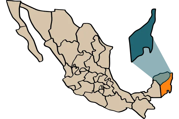 Localisation du Quintana Roo au Mexique
