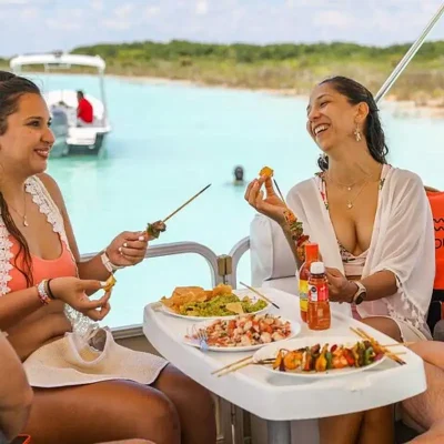 croisiere-bacalar-excursion-barbecue Moment de partage durant l'excursion privée